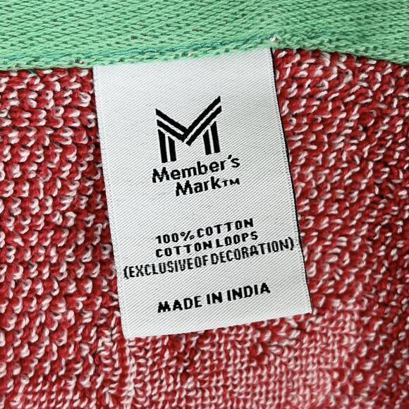 Members Mark Beach Towel Cotton Strawberry Cherry Daisy Flower Red Green 30x57 - Picture 6 of 8